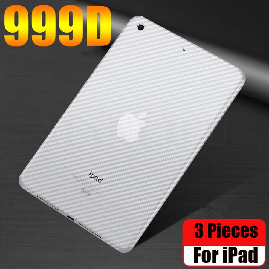 3PCS Back Carbon Fiber Film For Apple iPad 10.2 Pro 11 12.9 2021 Air 2 3 4 9.7 mini 5 6 Full Cover Matte Screen Protector