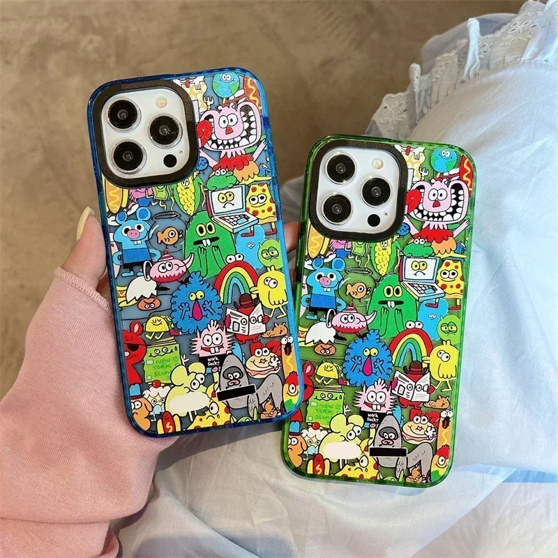 Cartoon Cute Monster MagSafe Phone Case Cover for iPhone 12 13 14 15 Pro Max Case for iPhone 15 Pro Max