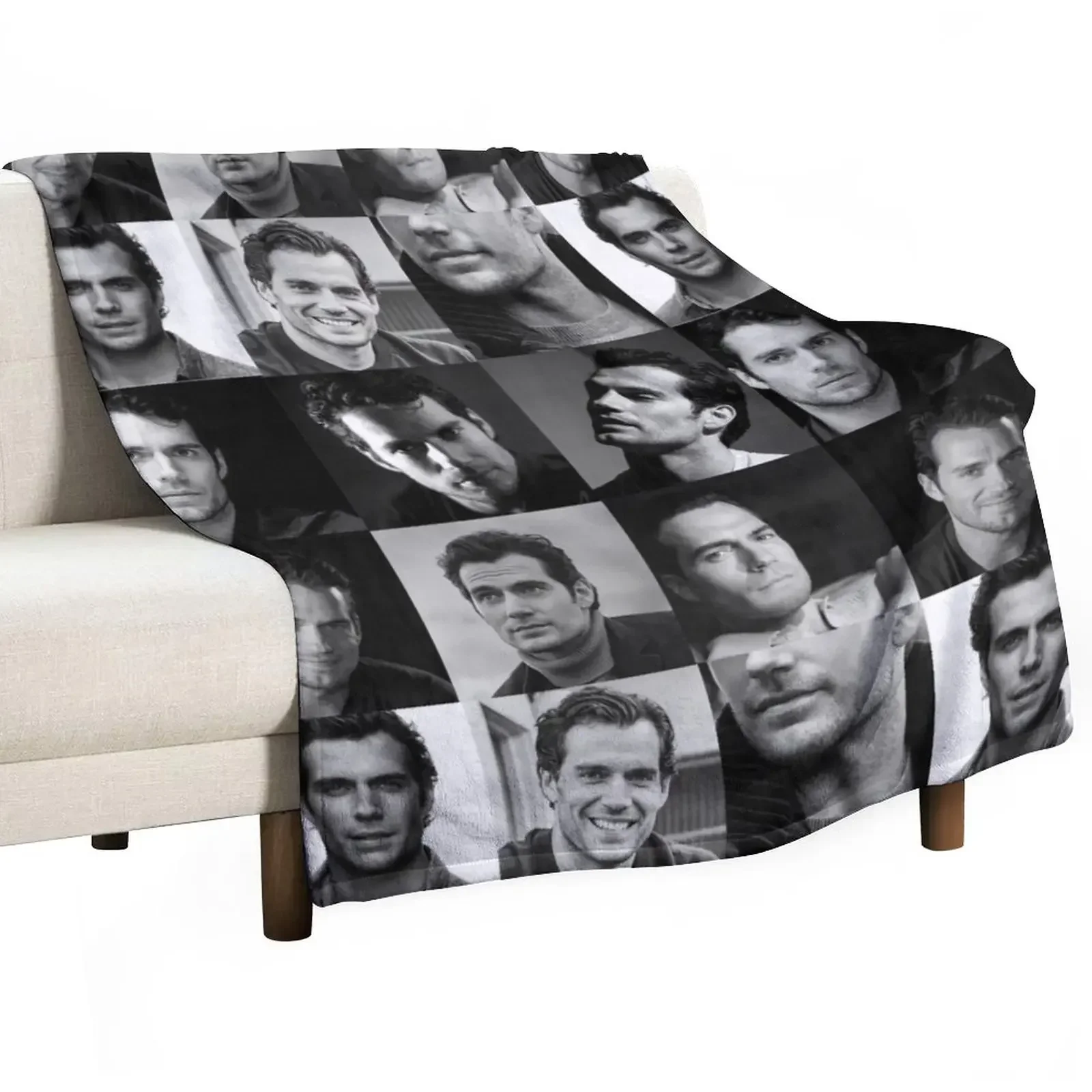 Henry Cavill collage Black and White Throw Blanket Winter beds Tourist Blankets