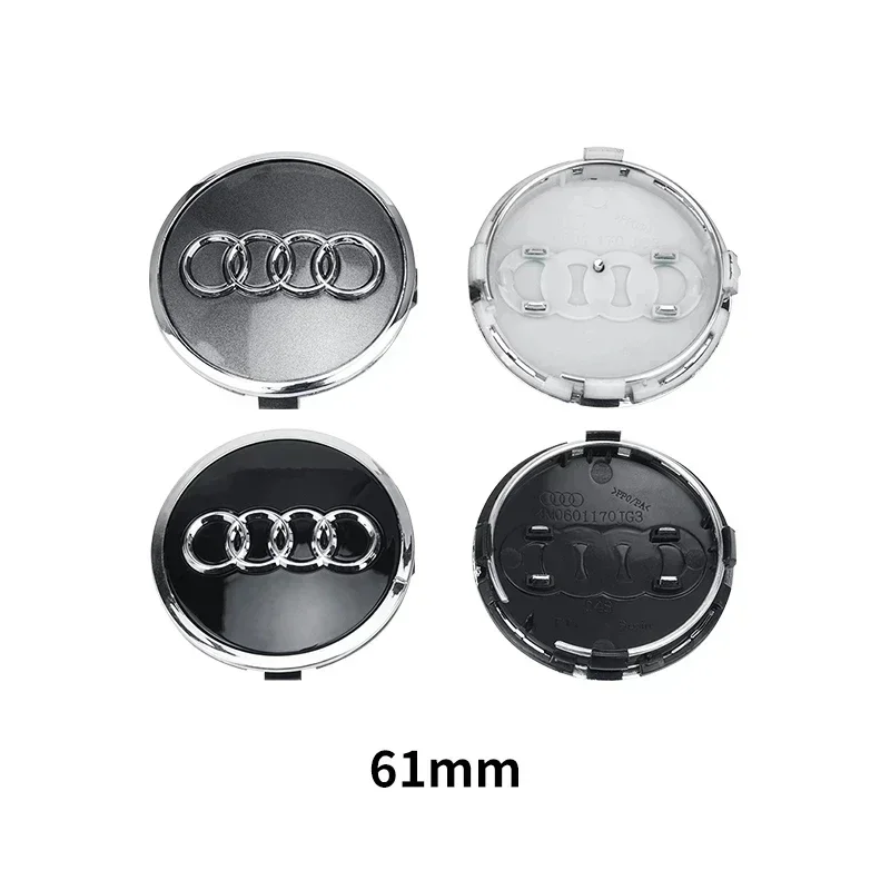 4Pcs 60/61/68/69/77/135mm Car Wheel Hub Caps Center Rim Cover Decoration Accessories Badge For Audi Hubcap A4 A5 A6 A7 A8 Q5 Q7