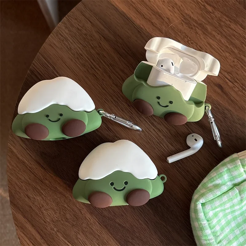 

Green Tea Ice Cream Case for AirPods 4 Airpod 1 2 3 Pro Pro2 Bluetooth Earbuds Charging Box Protective Earphone Case Cover