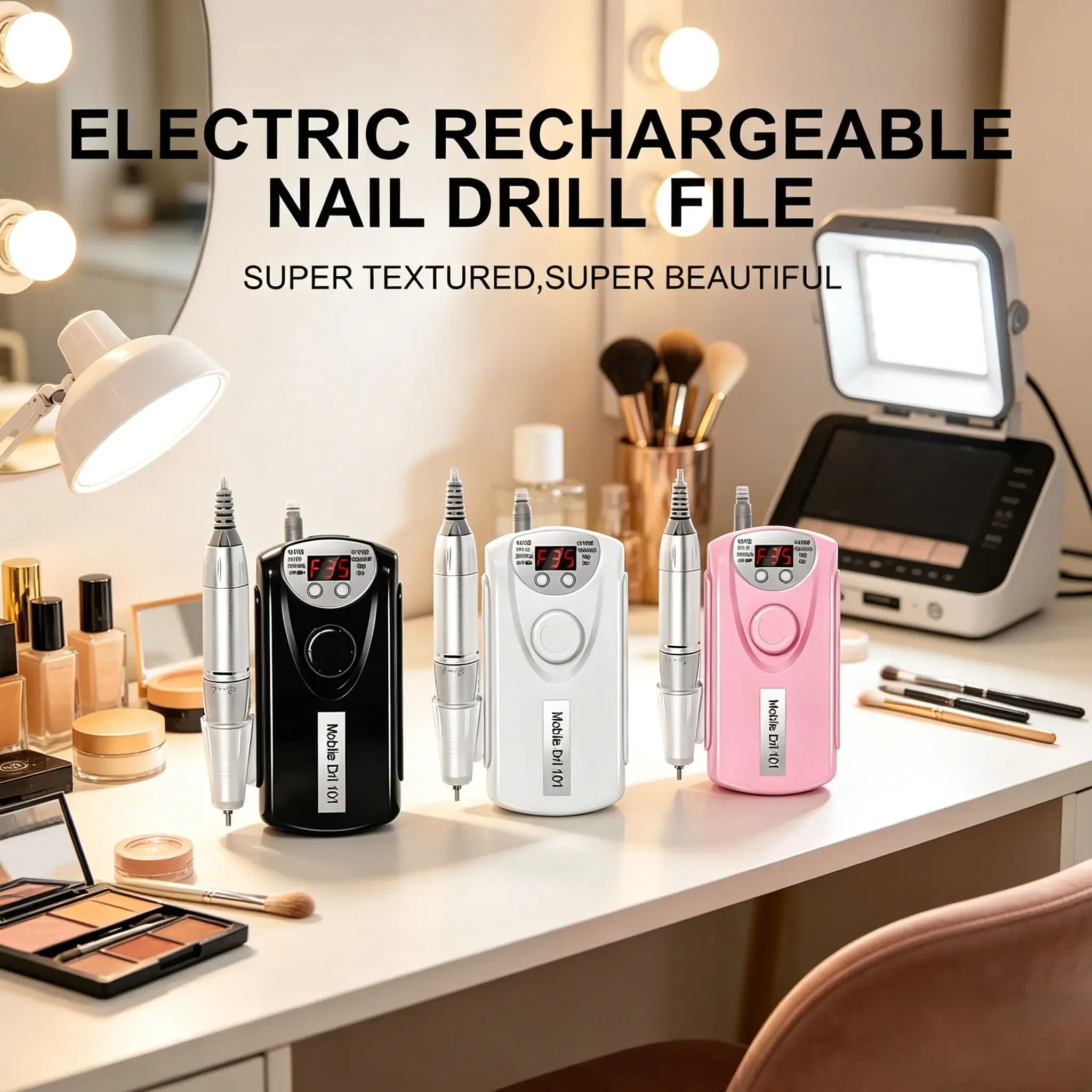 

35000RPM Low‑Noise Rechargeable Electric Nail Drill, Professional Nail File Sander Machine for Gel Nail Manicure & Polishing