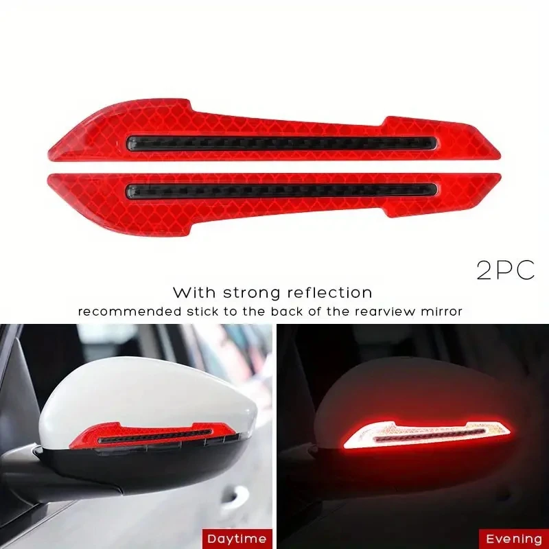 Car Reflective Decorative Stickers Carbon Fiber Door Mirrors Wheel Brow Bumper Bumper Strips Car Accessories Interior
