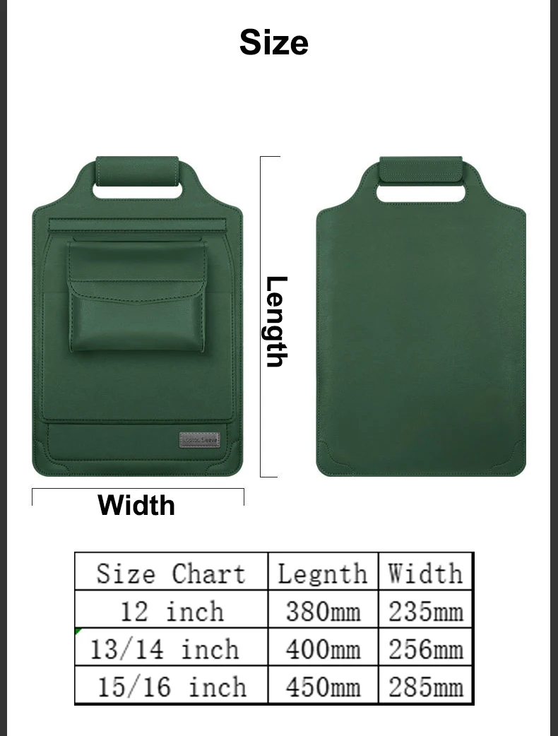 Laptop Holder Case for MacBook Pro Air 16 15.4 13.3 12 11 Bag PU Leather Sleeve Detachable Notebook Cover with Phone Holder