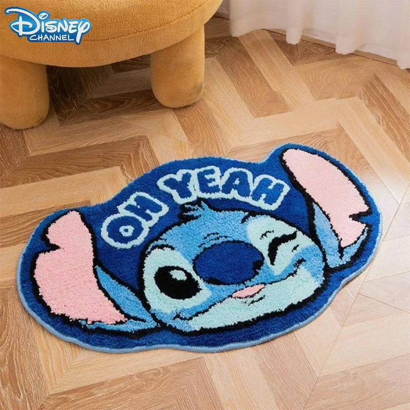 Alfombra de Stich de Disney, accesorios estampados bordados de dibujos animados Kawaii, alfombra de baño, alfombra de cocina, regalo para el hogar y el restaurante