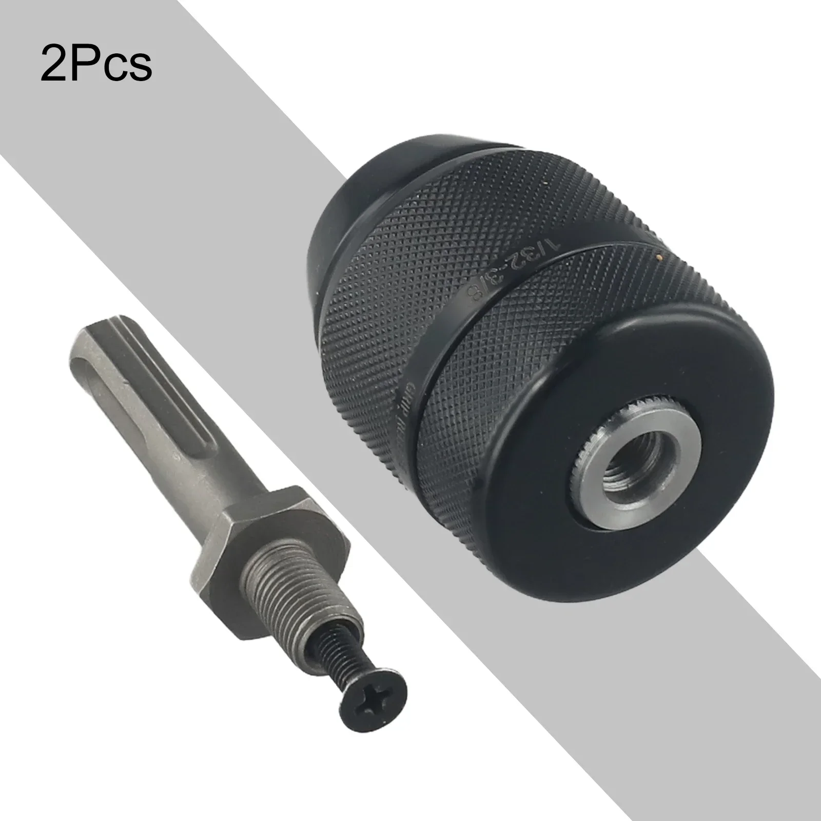 

2pcs 0.8mm-10mm Keyless Metal Drill Chuck With Quick Change Adapter For Electric Drill 3/8-24UNF Percussion Drill Bit Power Tool