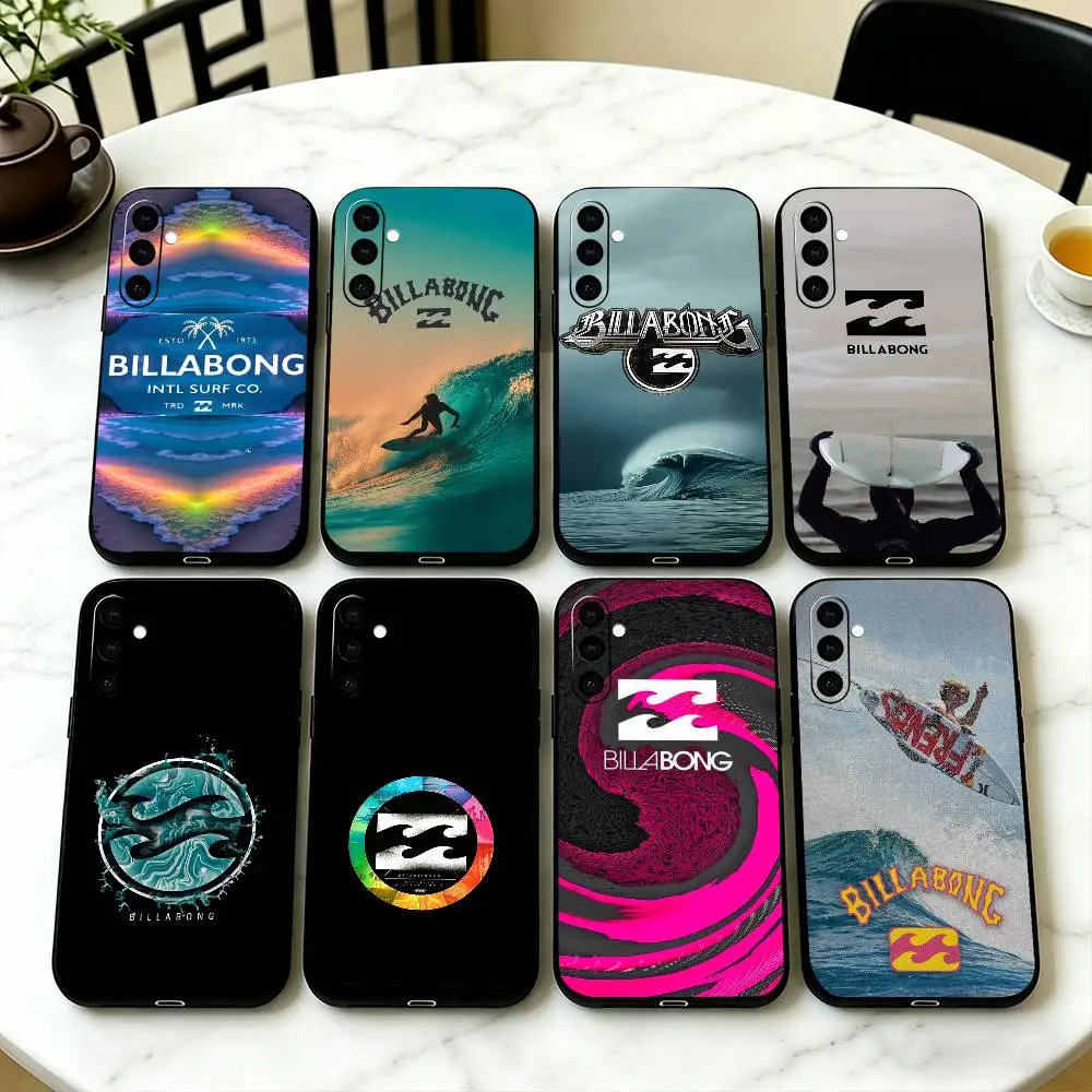 Funda de teléfono B-Billabong Fashions para Samsung Galaxy A73,A72,A71,A70,A53,A52,A51, funda negra de silicona suave