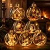 Acrylic Material Christmas Ball Ornament with Light Transparent Design Hanging Christmas Decoration 8CM Size Santa Claus Pendant 2