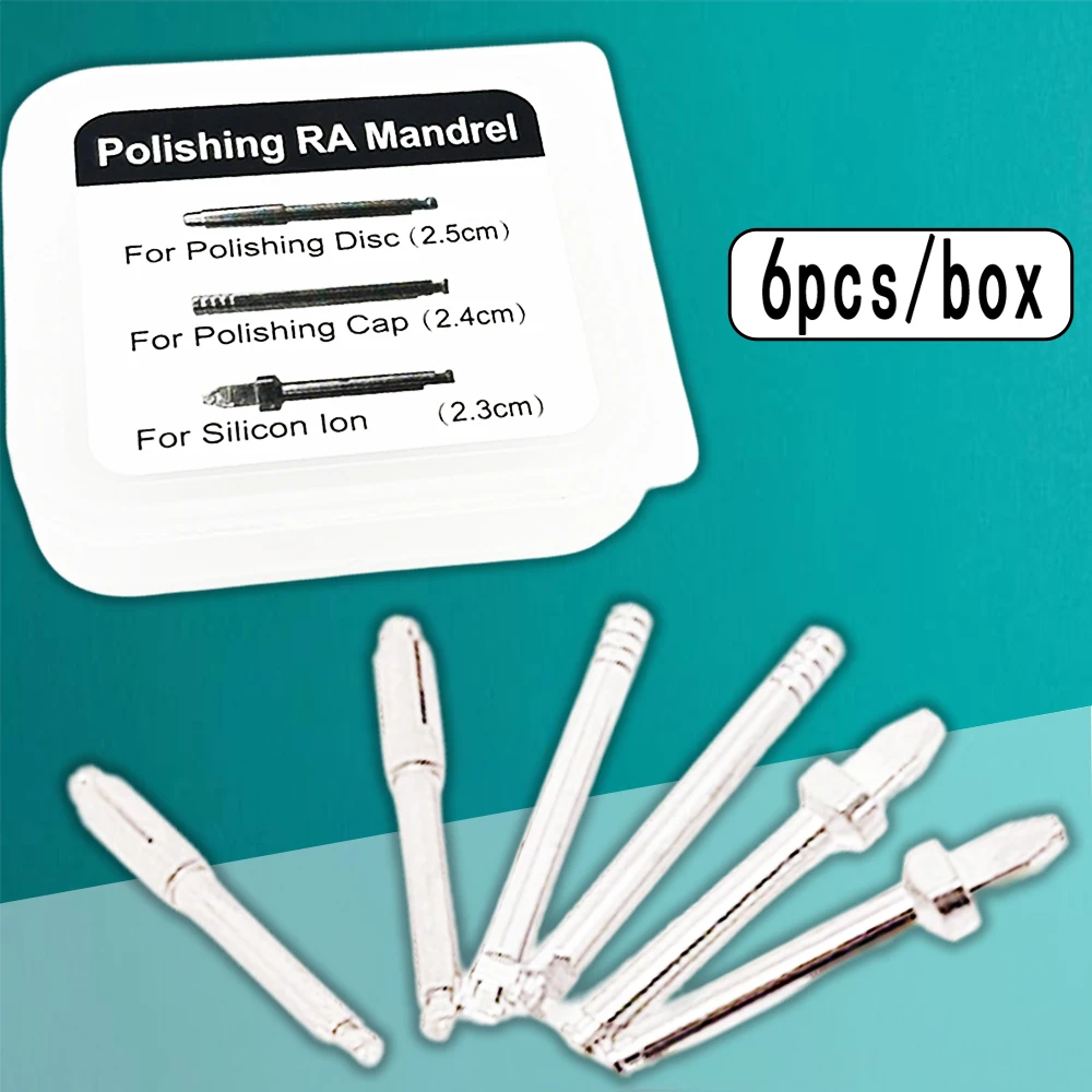6PCS Dental Polishing RA Mandrels with Super Roots Canal Disc Cap - Precision Silicon Ion Technology for Professional Use