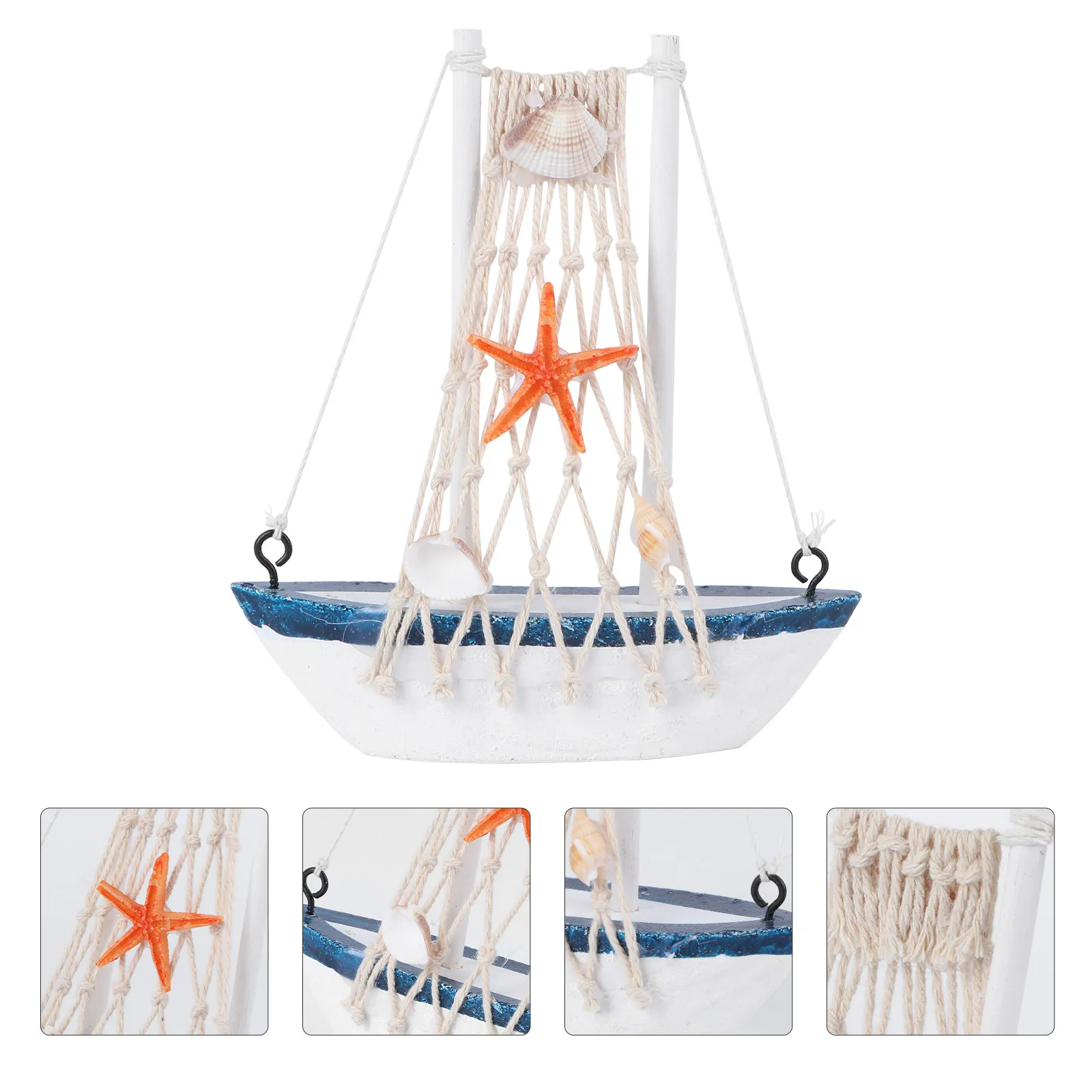 

Wooden Sailboat Ornament Cartoon Lovely Eco-Friendly Sailboat Decoration Car Office Table Bedroom Relaxing Gift Creative Craft