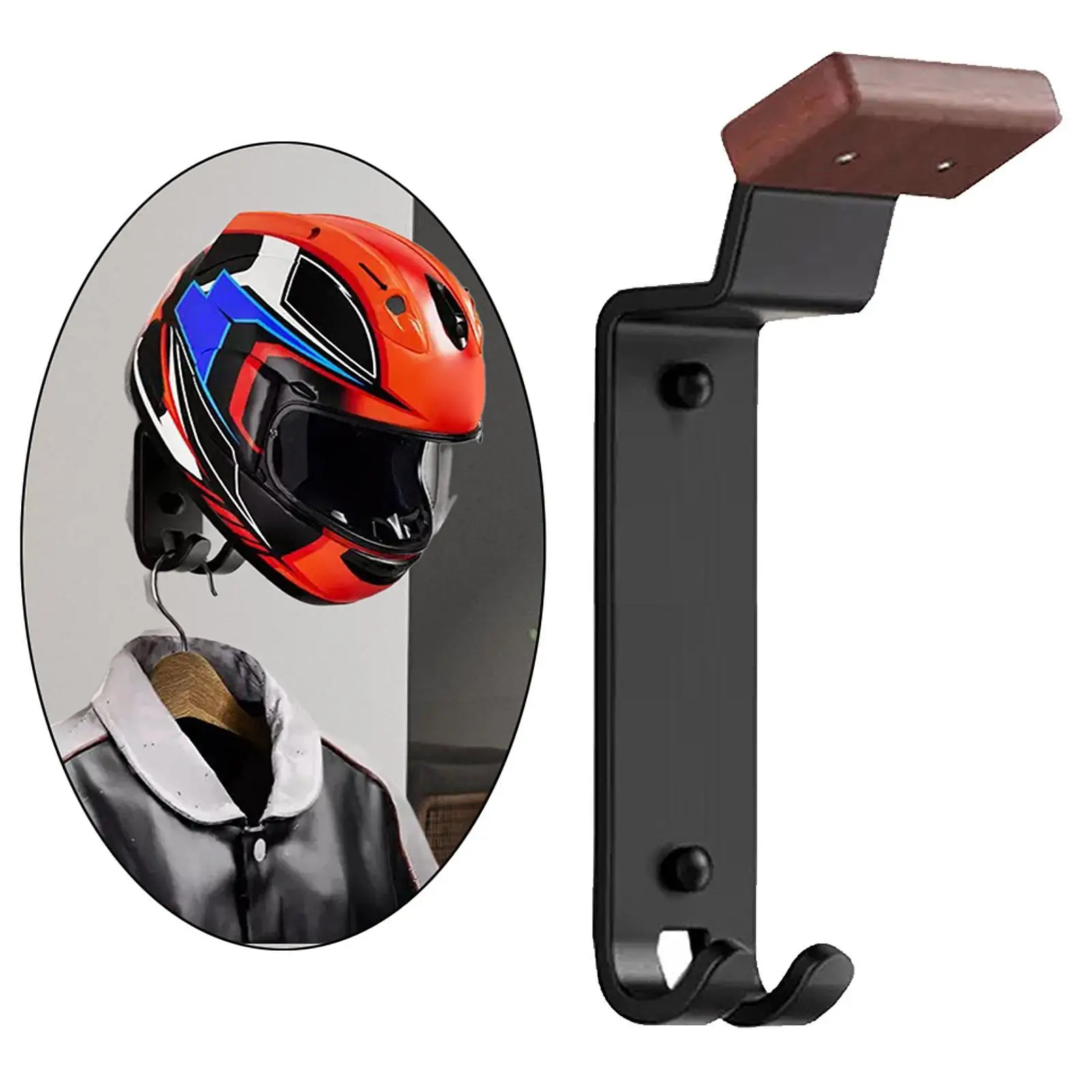 

Helmet Holder Wall Mount Wall Hanger Heavy Duty Gear Organizer Rack for Bike Ski Equipment Football Gear Jackets Helmet
