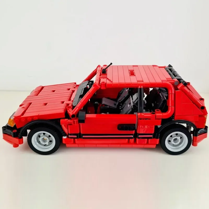 New MOC-109517 205 GTI Red Version Supercar Racing Car Model Technical Building Block Educational Toys for Boys Birthday Gifts