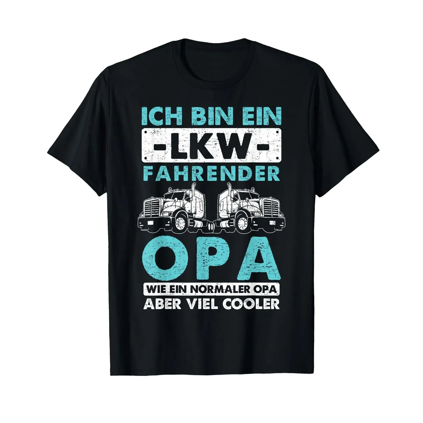 T shirt with German text Ich Bin Stolzer LKW Driver Opa Father's Day Long Distance Drivers vintage Washed Versatile fashion