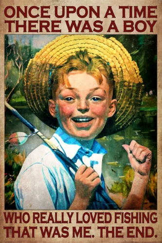 Однажды был мальчик, который действительно обожал рыболовный принт, художественный постер на холсте для украшения гостиной, домашний декор для стен