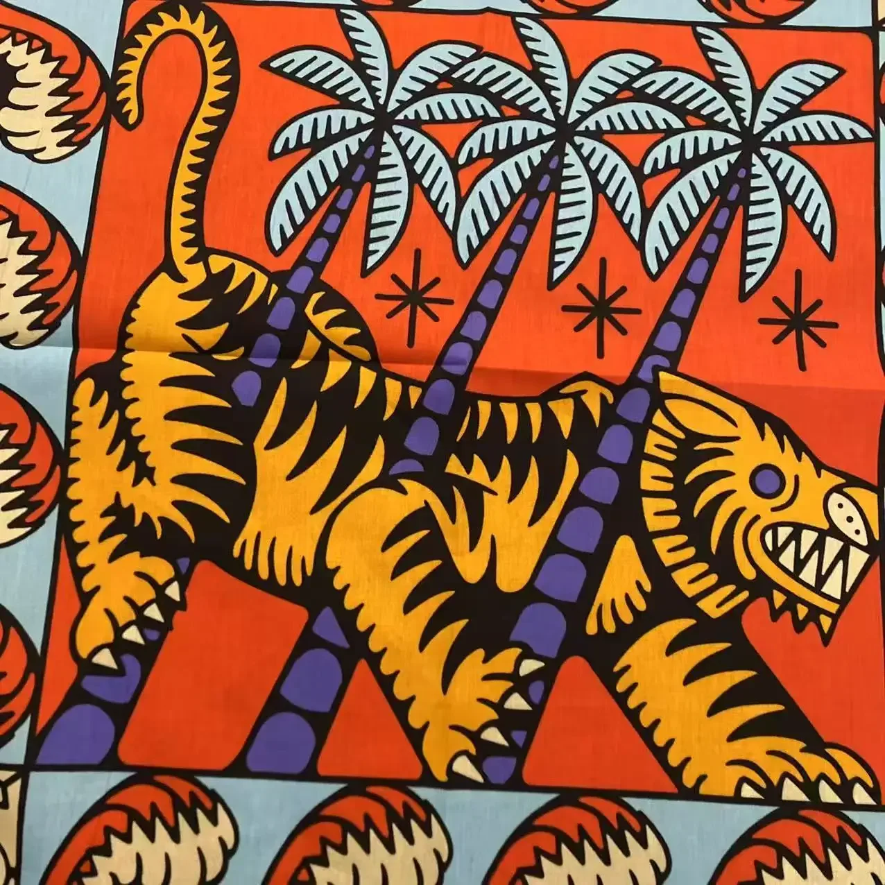 Pañuelo retro con estampado Digital, turbante deportivo de baile callejero de hip-hop, bufanda cuadrada de algodón retro con dibujos animados