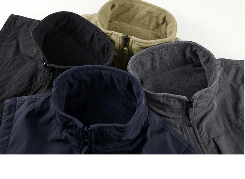 Wendbare Ärmellose Jacke Herrenweste Wintermantel Dicke Warme Fleece-Arbeitskleidung Oberteil Cargo-Weste Windbreaker Neue Mode – Detail 18