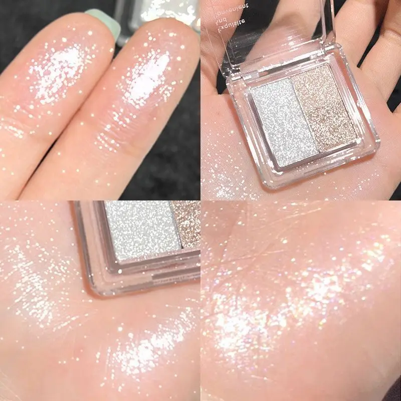 アイシャドウパレットとキラキラ,ピンクと紫,キラキラ,真珠,美白,防水,ポータブル