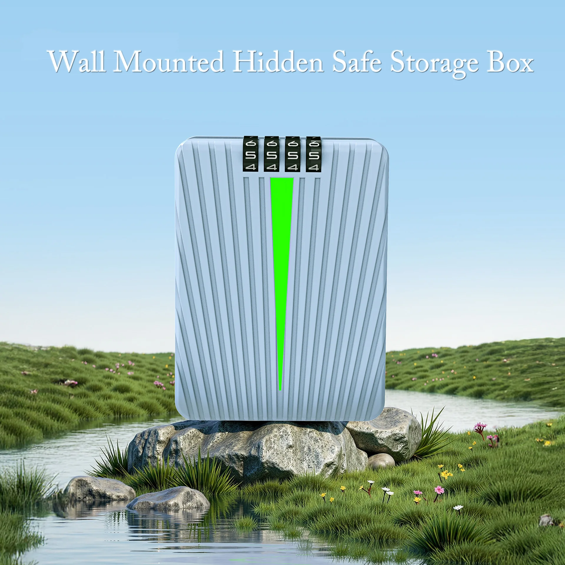 Creative Color Wall Mounted Key Safe Box 4-digit Code Lock Password Plastic Money Safe Storage Box For Home Office Student Desk