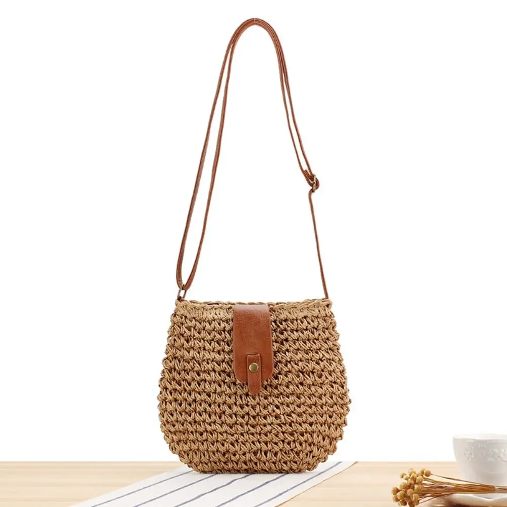 Casual Woven Straw Beach Bags Women Handbags Summer Straw Shoulder Crossbody Bag
