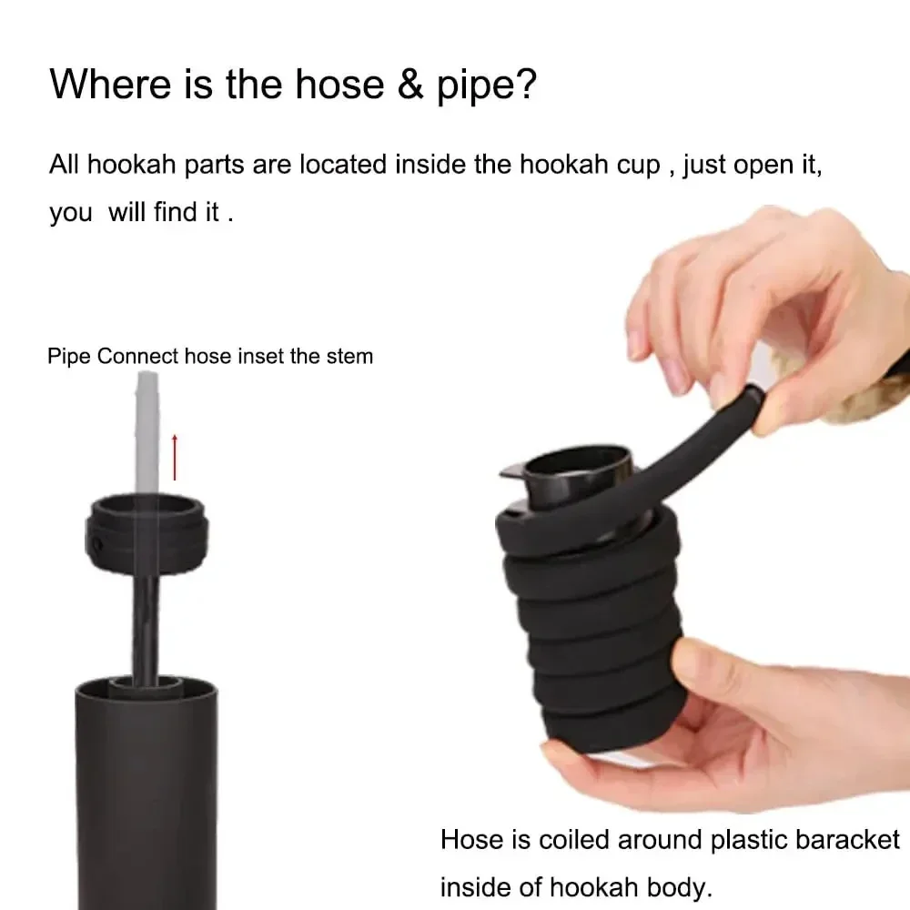 Portable Shisha Hookah Set Arabic Hookah Cup Removable Fashionable  Portable Car Hookah Household  in The Car view 4