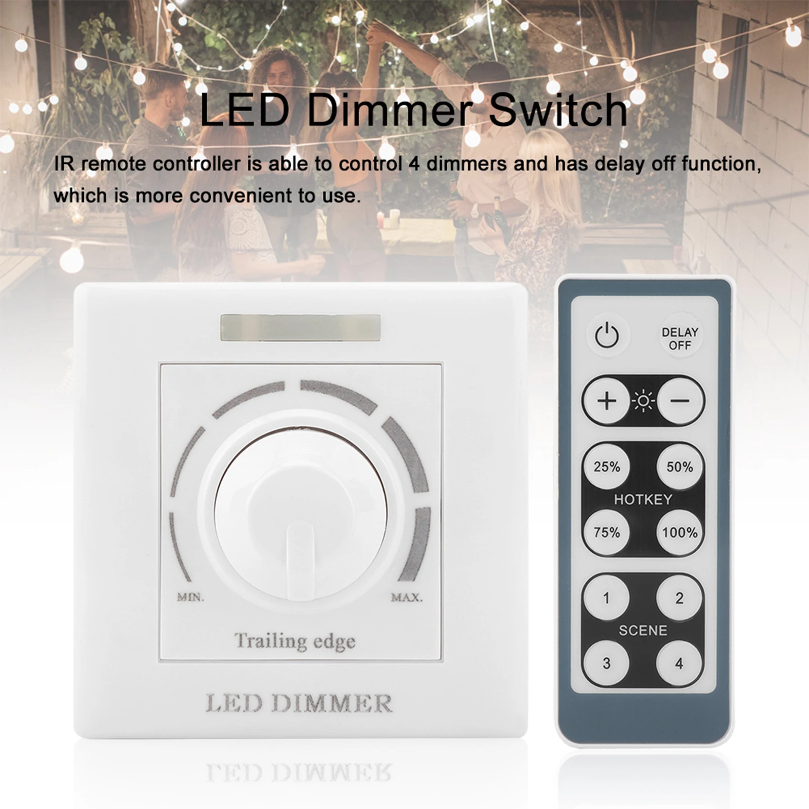 LED Light Adjustable Dimmer Switch Brightness Control IR Remote Controller 200W(220V)