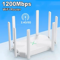 1200M Wireless Router Booster Router Support AP Broadband WiFi Repeater Signal Amplifier Home Office with Firewall 8 Antennas