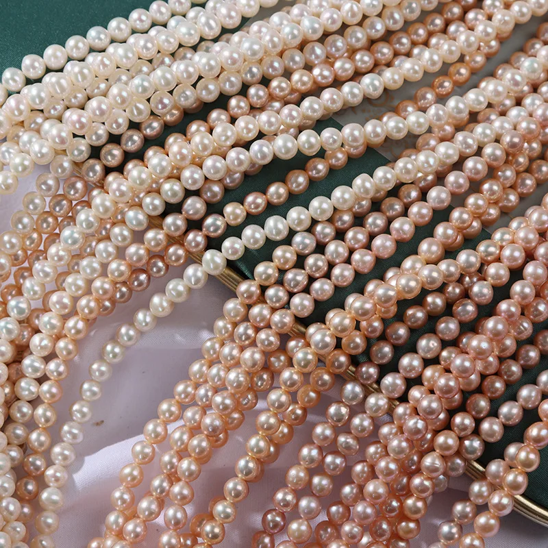 Cultured 5.5-6mm Freshwater Pearl loose beads strand material for bracelet DIY jewelry making wholesale