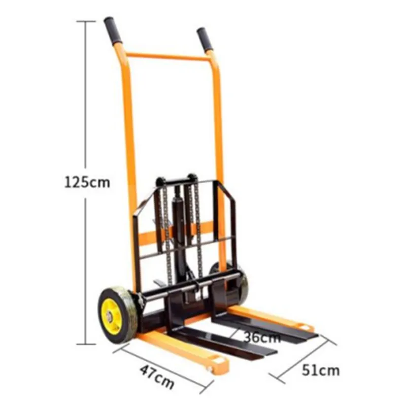 Hand Lift Small Micro Forklift Household Elevated Stacker Truck Hydraulic Transport Truck Stacker Truck