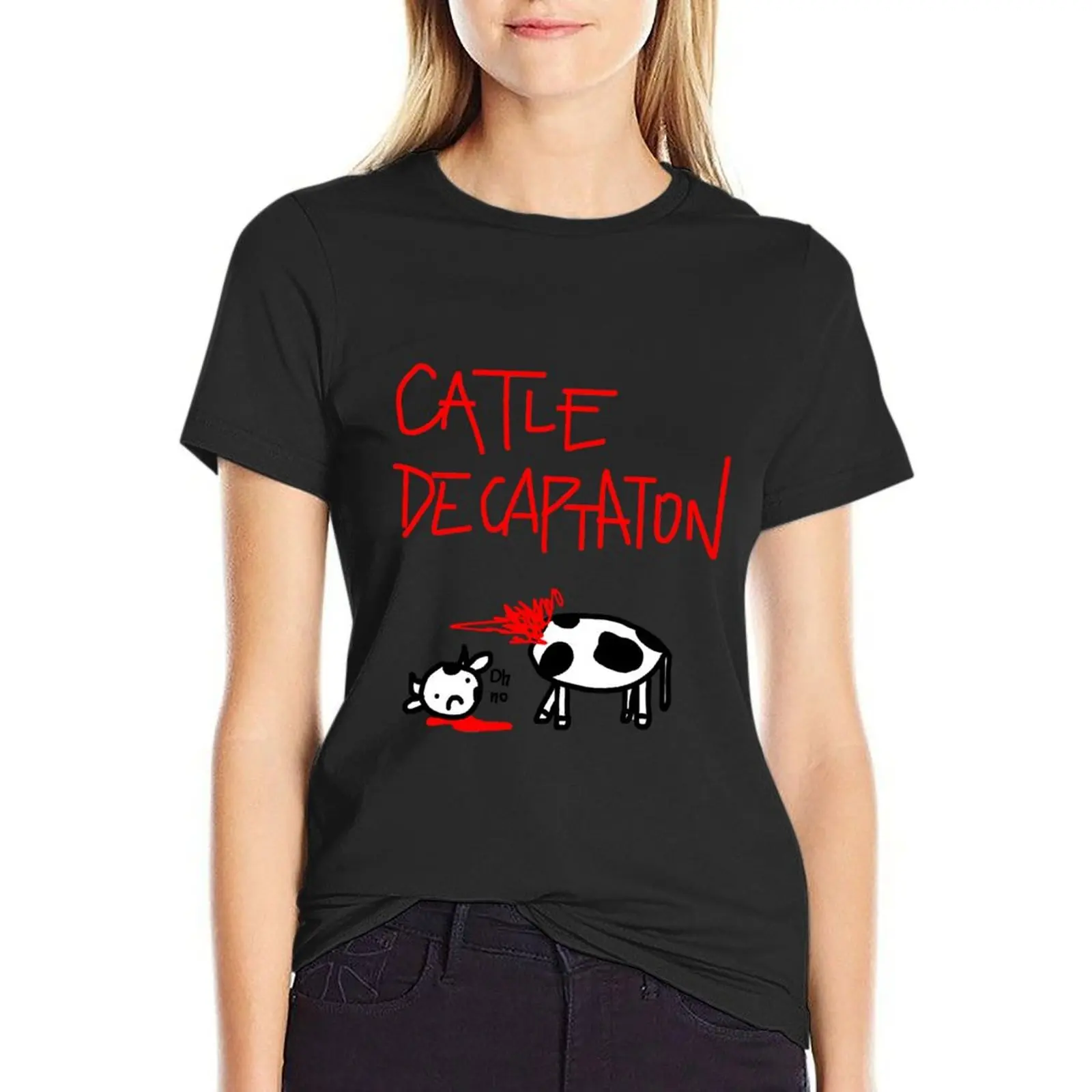 

Catle Decaptaton T-Shirt funny aesthetic clothes tops quick-drying Top Women