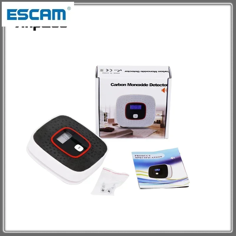 Allarme fotoelettrico indipendente senza fili per avvelenamento da monossido di carbonio LCD Allarme vocale Sensore di gas CO Rilevatore di CO Casa