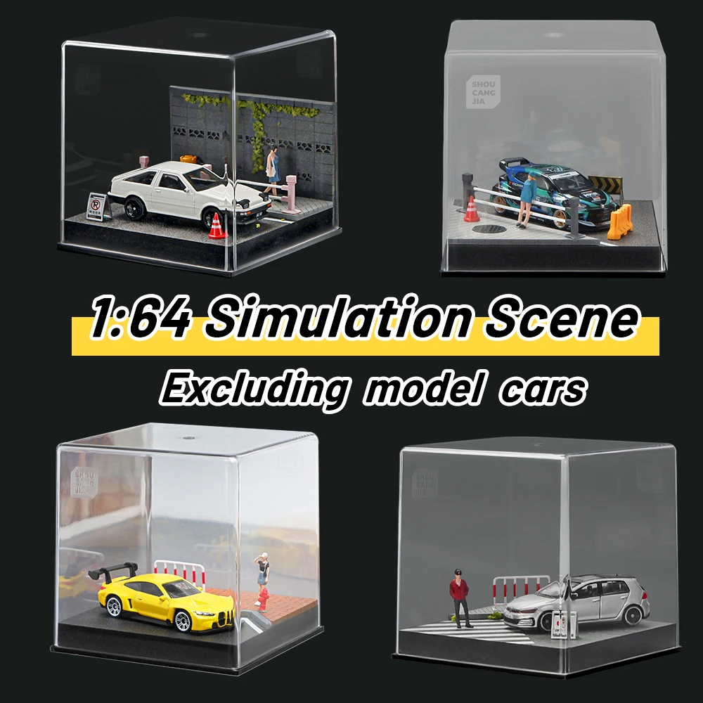 

1/64 Street Side Road Simulation Miniature Scene Model Car Model Dust-proof Display and Collection (excluding car)