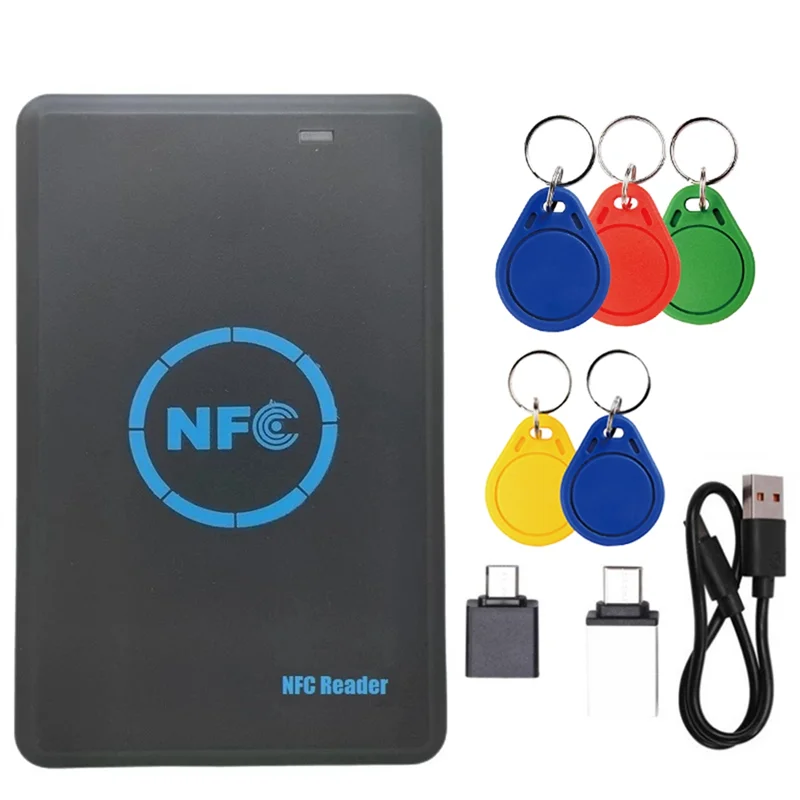 Duplicateur de puce intelligente RFID à fréquence ABGI-5 + porte-clés 5Xcuid, lecteur NFC, copieur IC/ID 13.56M 125K/HID 125K, graveur de jetons Clone Dev