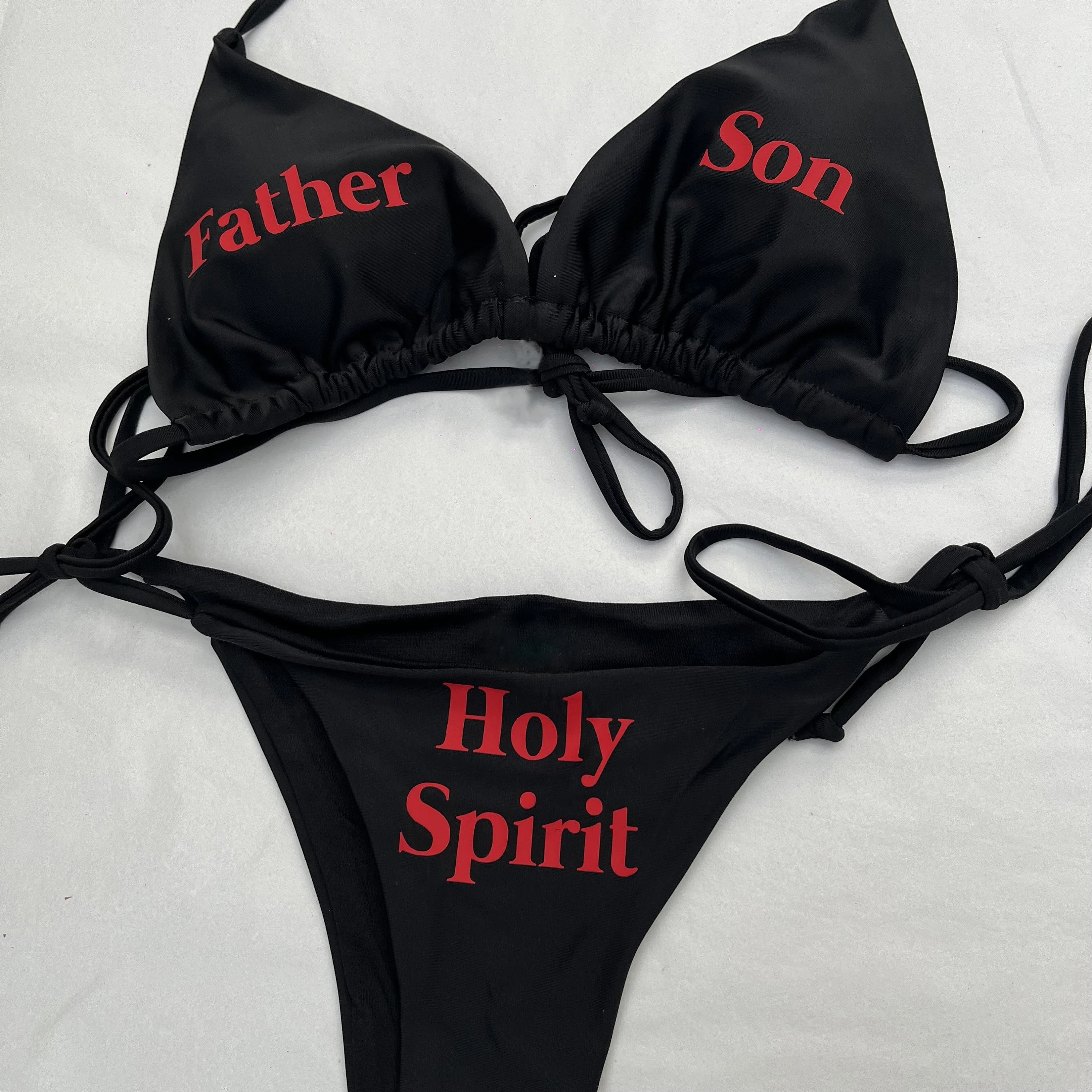 

Женский пикантный комплект бикини wimsuit с буквенным принтом, бюстгальтер с мягкими чашечками, стринги, купальник из двух предметов, пляжная одежда, женский купальный костюм