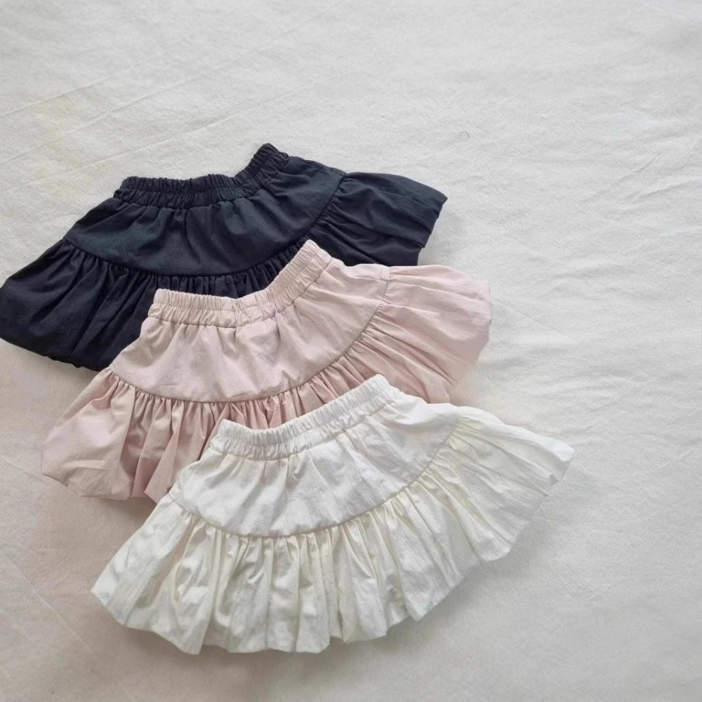 2026 Summer Ins Korean Infant Skirt, Sweet Solid Color Half Skirt, Versatile Toddler Girl Trendy Bottoms for 73-110cm