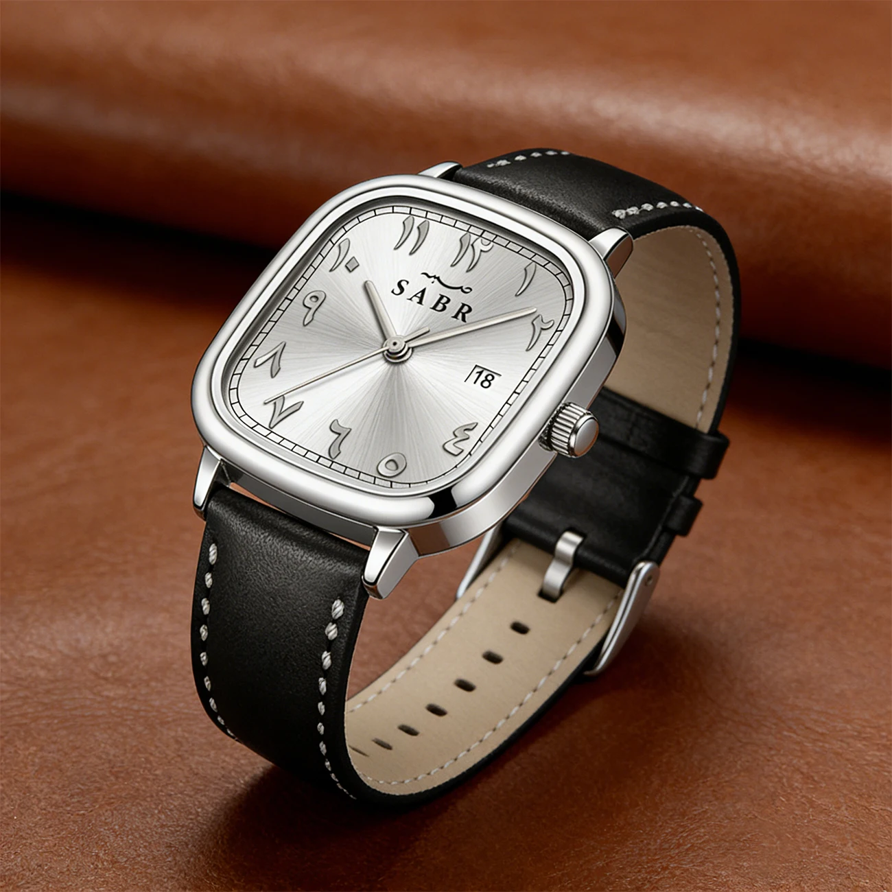 

Часы Sabr — элитный бренд, кожаный ремешок, квадратный корпус из сплава, цифровые кварцевые часы, мужские, деловые, спортивные, водонепроницаемые.