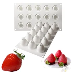 15 hole strawberry cake silicone baking mold mousse chocolate ice cream jelly baking pastry decoration tool kitchen accessories