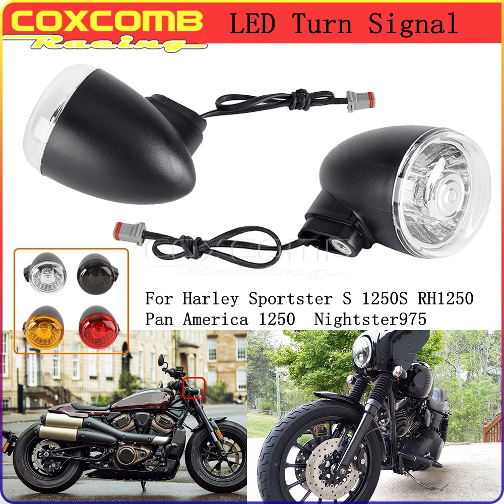 

LED Bullet Turn Signal Motorcycle Indicator Light Blinker Lamp For Harley Sportster S 1250S RH1250 Pan America 1250 Nightster975