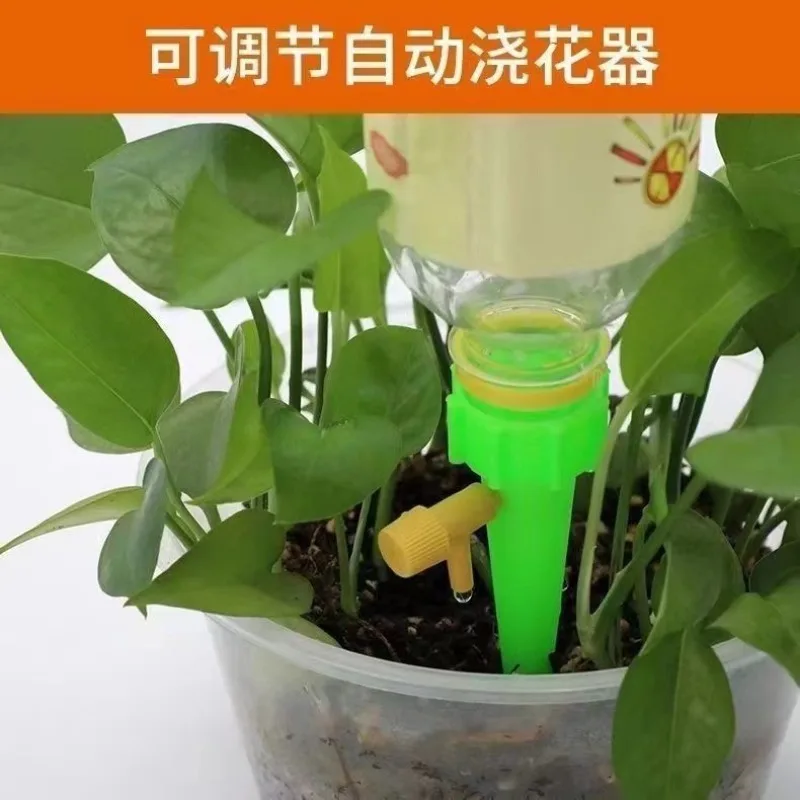 Drip watering planter for lazy people on business trip drip irrigation drink bottle gardening green plant watering device