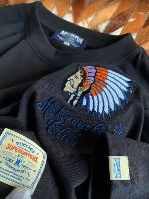 قميص صيفي جديد بأكمام قصيرة مطرزة للرجال، تصميم فضفاض عصري بمقاسات كبيرة وياقة مستديرة #4