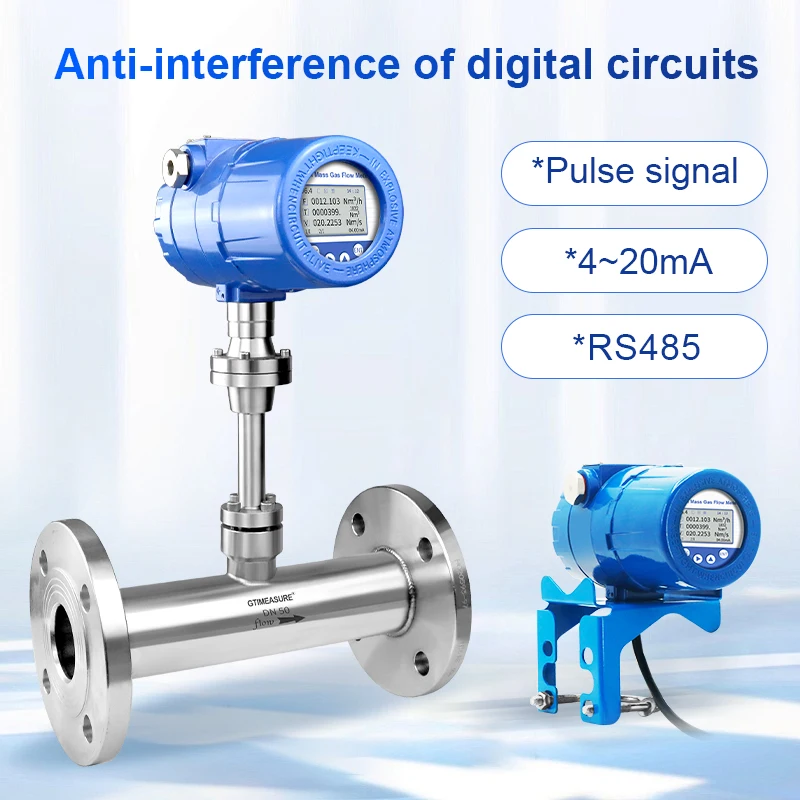 High Accuracy Thermal Gas Mass Flow Meter for Compressed Air Natural Gas and Biogas Direct Mass Flow Measurement