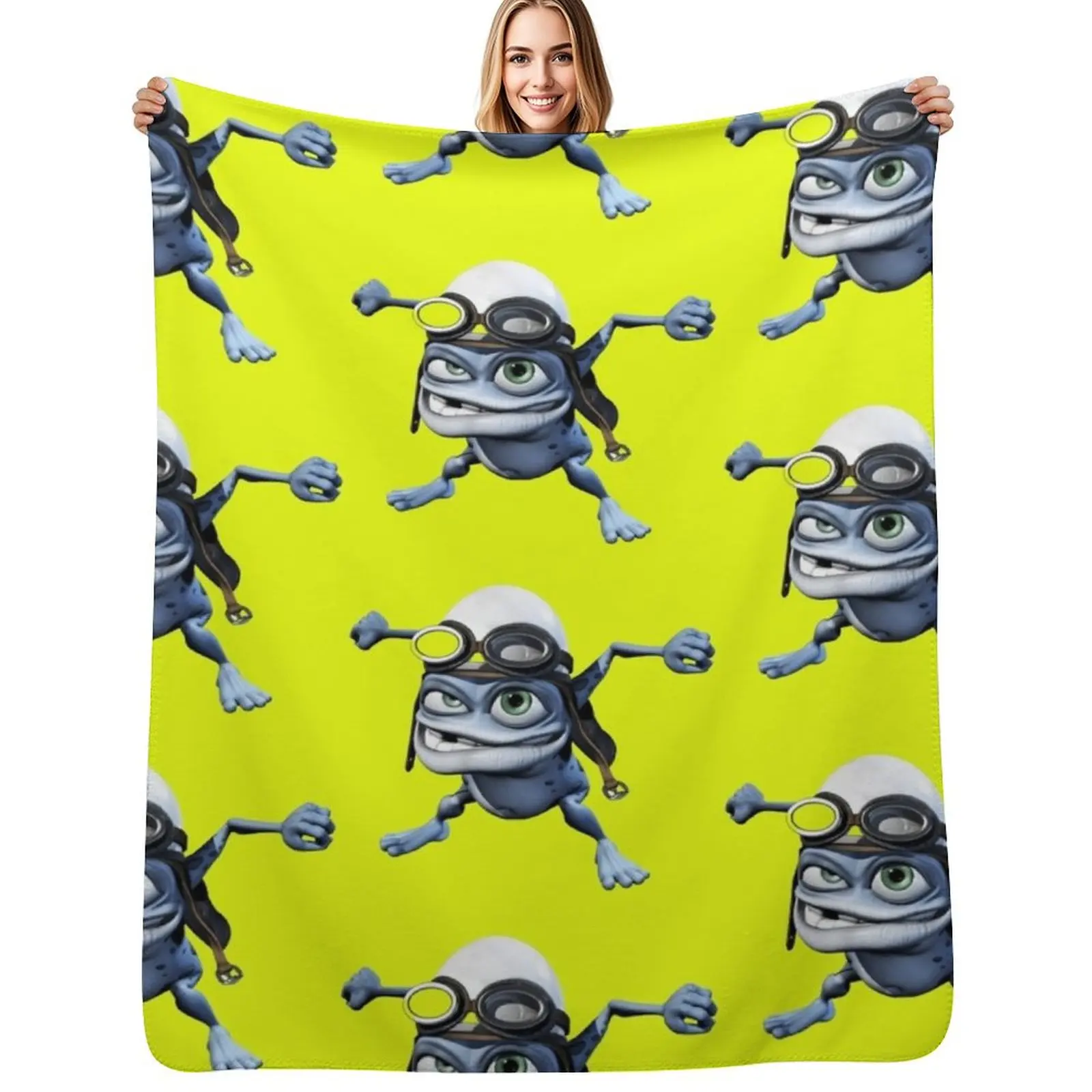 

crazy frog Throw Blanket Color Fast Cozy Throw Blanket