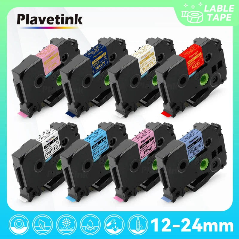 PLAVETINK Satin Ribbon 12mm*4m label tape TZe-RE34 TZ-RN34 TZE-RE31 TZ-R234 TZE-RG34 TZ-RW34 for gift Brother P-Touch printer