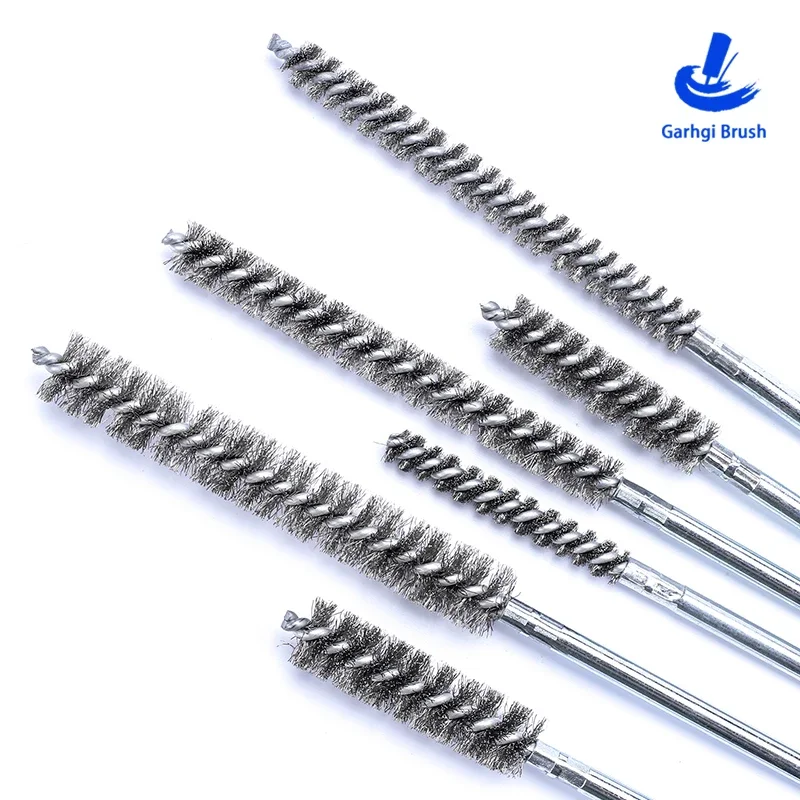 

Stainless Steel Wire Pipeline Brushes in Twisted-in-Wire ID Deburring Polishing Rust Removing Tube Cleaning Hand Tools Drill