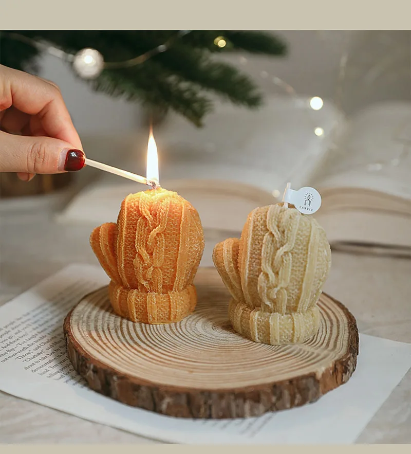 Winter Limited Scented Candle Handmade DIY Soy Wax Creative Wool Gloves Decorative Gift