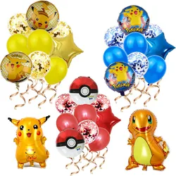 NEW Pikachu Pokemon Aluminum balloon Sequin latex Children birthday party decoration Children's room decor FIGURE Toys