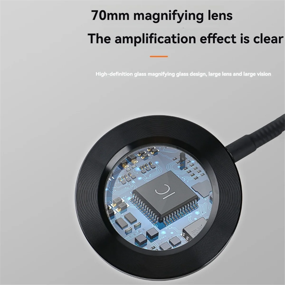 LED Vergrootglas Bureaulamp 8X Vergroting 3 Kleurmodi Verstelbare Draaiarm Verlichte Klem voor Ambachtelijke Reparatie