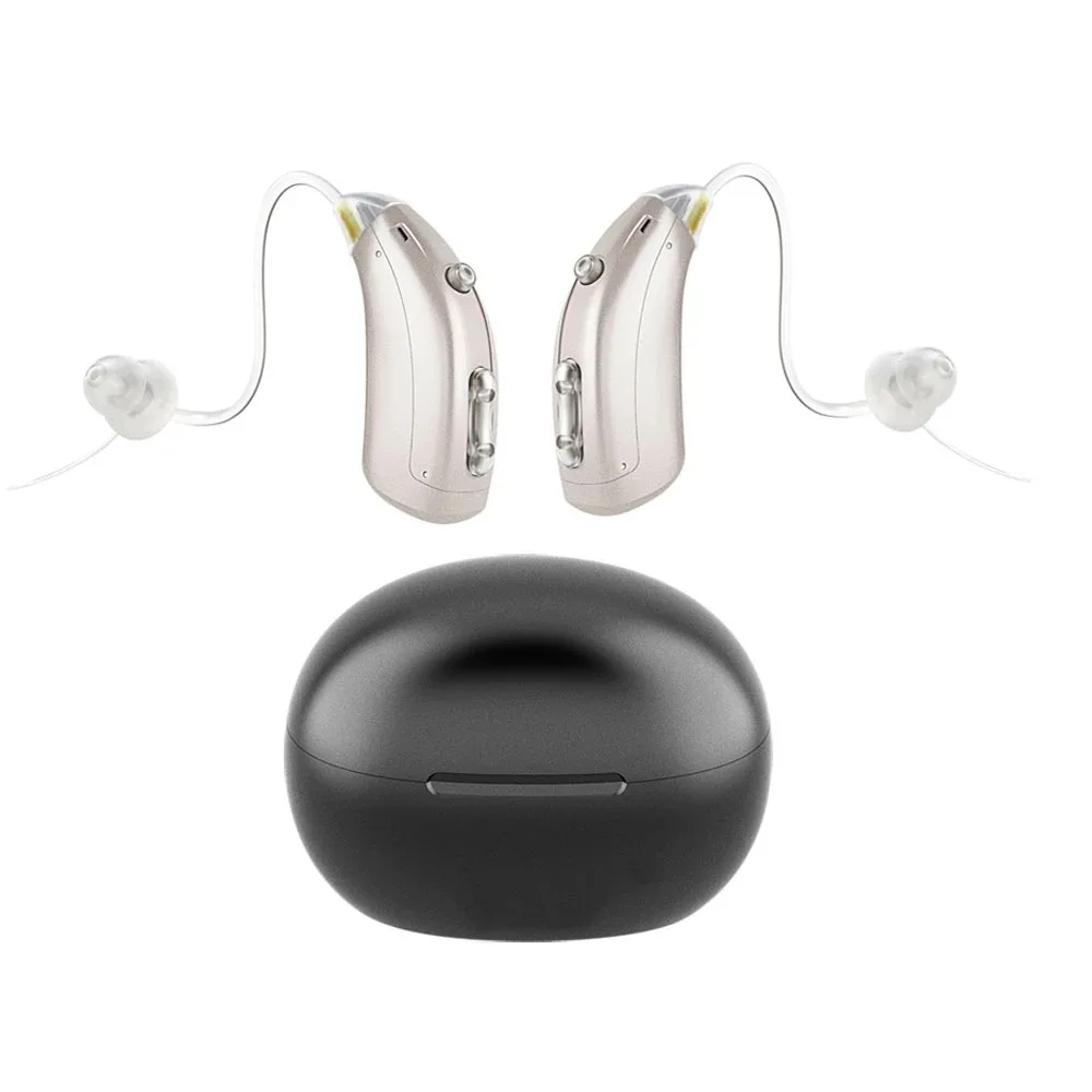 New TWS Portable Rechargeable Ear-Hook Binaural Audiphones Noise Reduction Assisted Listening Sound Amplifier For Elderly People