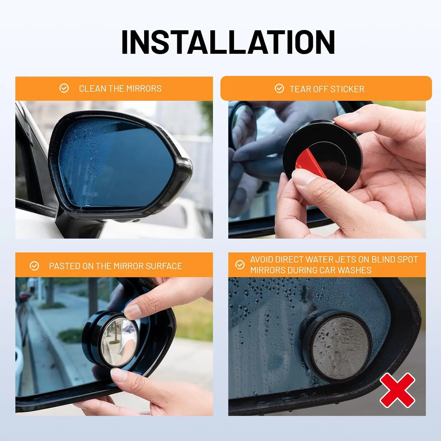 2 قطعة إطار دائري محدب العمياء مرآة السلامة القيادة زاوية واسعة 360 درجة قابل للتعديل واضح مرآة الرؤية الخلفية اكسسوارات السيارات #6