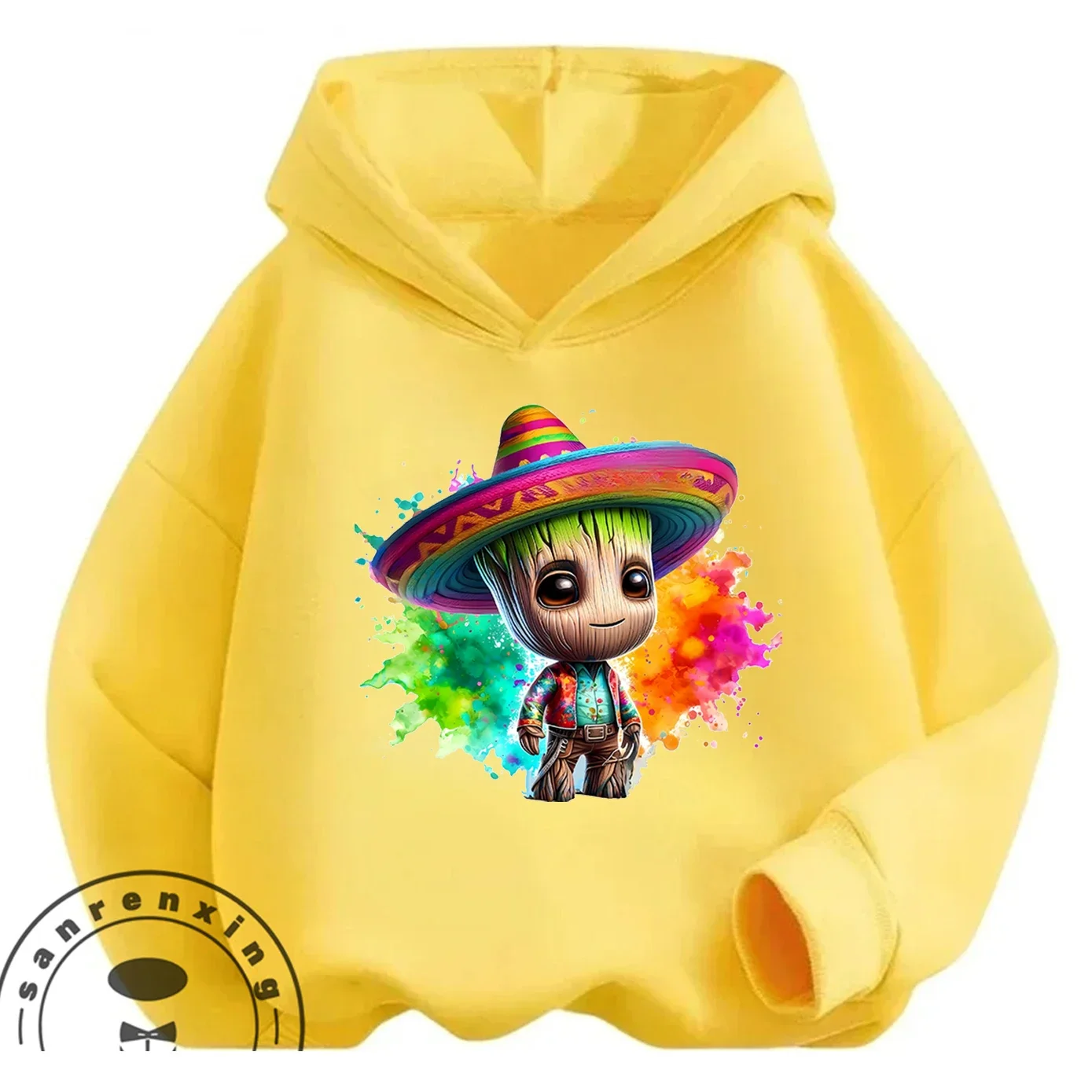 

Fashion Groot Hoodie 3-14Y Boys Girls Autumn Winter Cute Kawaii Street Hot Cartoon Outdoor Casual Children