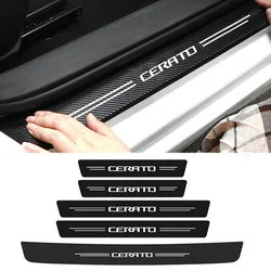 Car Door Sill Anti Scratch Protective Film for KIA CERATO Badge Carbon Fiber Threshold Stickers Waterproof Decals Accessories